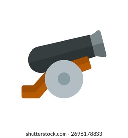 Ilustración de icono plano de arma de cañón