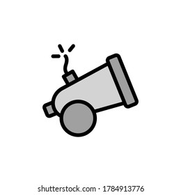 Cañón, icono de arma. Color simple con elementos de vector de contorno de iconos piratas para ui y ux, sitio web o aplicación móvil