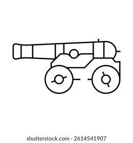 cannon weapon line icon vector. cannon weapon sign. isolated contour symbol black illustration