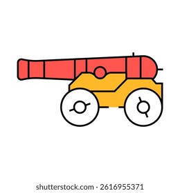 cannon weapon line icon vector. cannon weapon sign. isolated symbol illustration