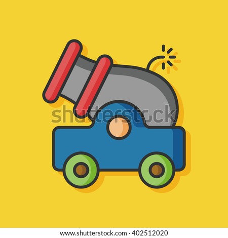 Cannon weapon vector icon