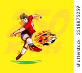 Cannonball Kick football vector illustration
a Football Player is kicking the Ball with his Powershot