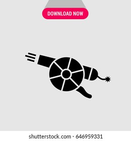 Cannonball Vector Icon, a round metal or stone projectile fired from a cannon in former times symbol. Simple, modern flat vector illustration for mobile app, website or desktop app 