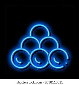 Cannonballs neon light sign vector. Glowing bright icon Cannonballs isometric sign. transparent symbol illustration