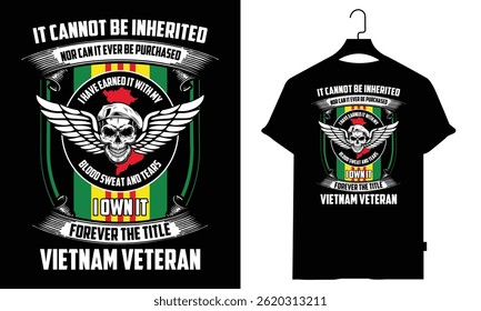 Não Pode Ser Herdado Nem Pode Ser Comprado Eu Ganhei Com O Meu Suor De Sangue E Lágrimas Eu Possuí-Lo Para Sempre O Título Vietnam Veterano | Presentes de Natal para o avô do pai veterano