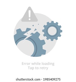 cannot be processed, while loading, couldn't load, tap to retry, reload concept illustration flat design vector eps10. simple, modern graphic element landing page, empty state ui, infographic, icon