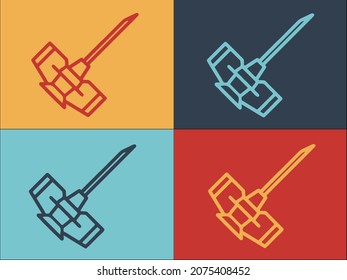 Plantilla con logotipo de cánula, icono sencillo y plano de la medicina, tratamiento, cánula