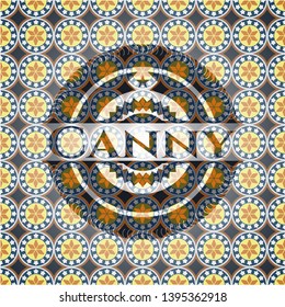 Canny arabic emblem. Arabesque decoration.