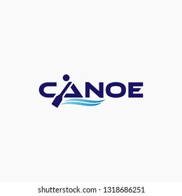 Canoe adventure. Badge  design logo element. Kayak Vector illustration