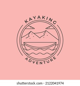 canoe adventures river logo vector symbol illustration design.