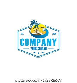 palmeira canoe praia com logotipo onda