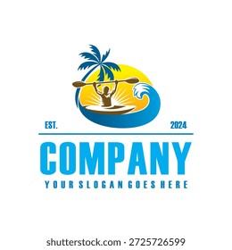 palmeira canoe praia com logotipo onda