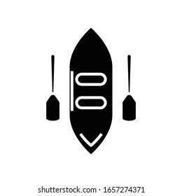 Canoe black icon, concept illustration, vector flat symbol, glyph sign.