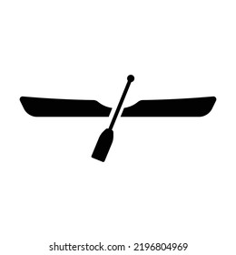 Canoe black icon. Suitable for website, content design, poster, banner, or video editing needs