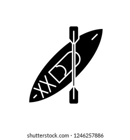 Canoe black icon, vector sign on isolated background. Canoe concept symbol, illustration 
