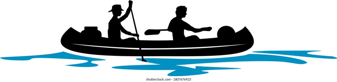 Canoe Boat abstract Vector Outline