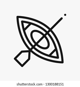 Canoe boat concept line icon. Simple element illustration.  Boat concept outline symbol design. Can be used for web and mobile UI/UX . Modern vector style.