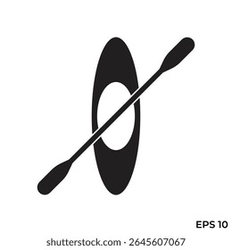 canoe boat flat icon vector