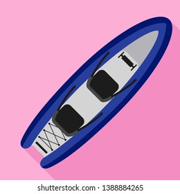 Canoe boat icon. Flat illustration of canoe boat vector icon for web design