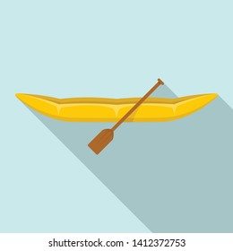 Canoe boat icon. Flat illustration of canoe boat vector icon for web design