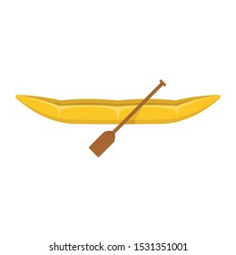 Canoe boat icon. Flat illustration of canoe boat vector icon for web design