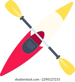 Canoe Boat Paddle Canoeing Element Flat Style