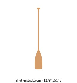 Canoe boat paddle kayak vector art flat icon. Simple wooden silhouette oar rowing isolated 