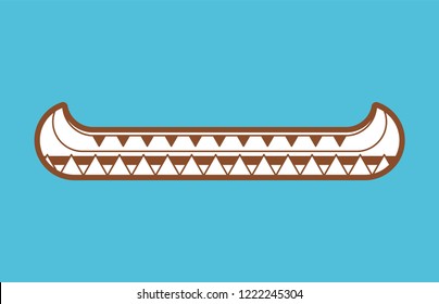 Canoe boat Red Indian isolated. Water transport Vector illustration
