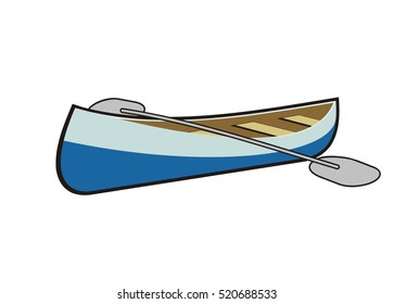 canoe boat simple illustration