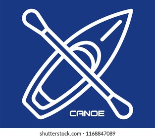 CANOE BOAT SYMBOL VECTOR ICON