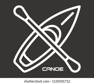 CANOE BOAT VECTOR ICON