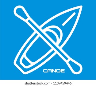 CANOE BOAT VECTOR ICON 