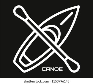 CANOE BOAT VECTOR ICON 