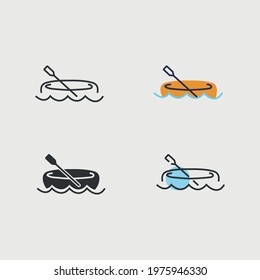 canoe boat vector icon water trnasport paddle