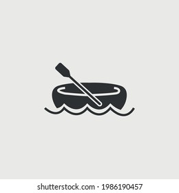 canoe boat vector icon water transport paddle