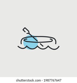 canoe boat vector icon water transport paddle