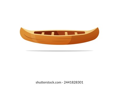 Canoe boat vector isolated on white background.