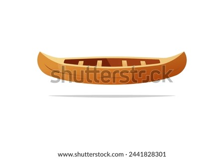 Canoe boat vector isolated on white background.