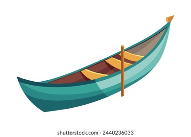 Canoe boat vehicle water transport vector illustration