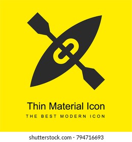 Canoe bright yellow material minimal icon or logo design