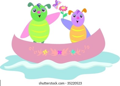 Canoe Bugs Vector