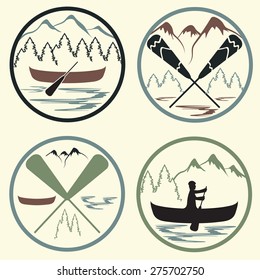 canoe camp vintage labels set