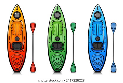 canoe cartoon on white background