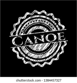 Canoe chalk emblem. Vector Illustration. Detailed.
