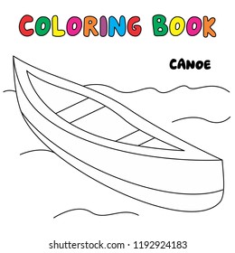 canoe coloring page, transportation coloring book