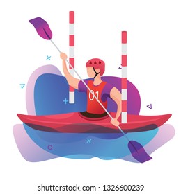 Canoe competition. Vector illustration.