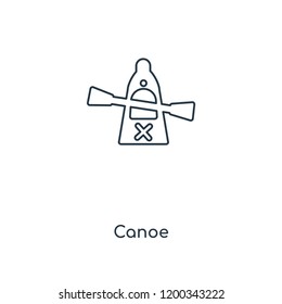 Canoe concept line icon. Linear Canoe concept outline symbol design. This simple element illustration can be used for web and mobile UI/UX.