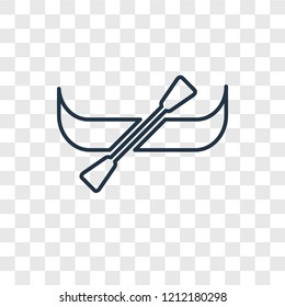 Canoe concept vector linear icon isolated on transparent background, Canoe concept transparency concept in outline style