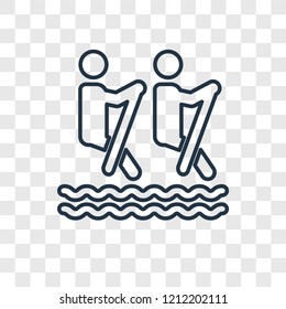 Canoe concept vector linear icon isolated on transparent background, Canoe concept transparency concept in outline style