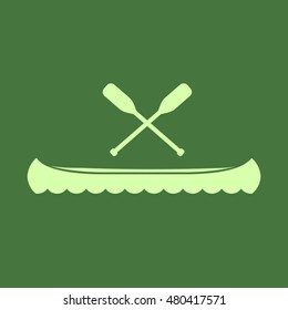 Canoe and crossed oars graphic